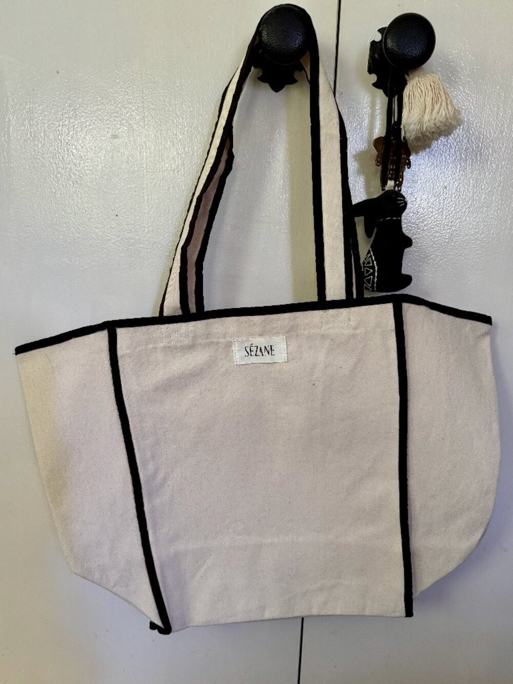 NWOT Sezane Black and White Tote Bag Fall 2026